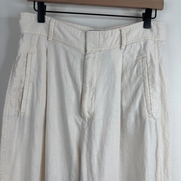 Everlane The Linen Way High Drape Pant in Natural Chambray 10 Wide Leg Beach - Picture 5 of 16